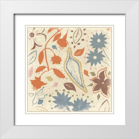Basic Floral 4 White Modern Wood Framed Art Print with Double Matting by Grey, Jace