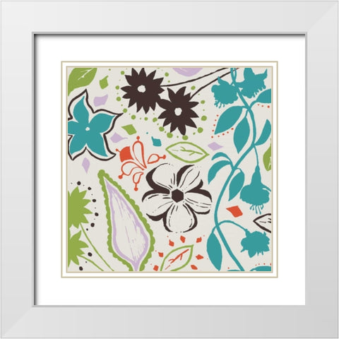 Basic Floral 6 White Modern Wood Framed Art Print with Double Matting by Grey, Jace