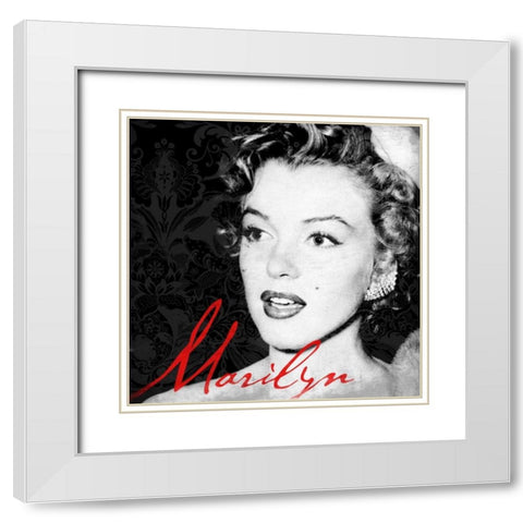 Marilyn White Modern Wood Framed Art Print with Double Matting by Grey, Jace