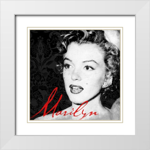 Marilyn White Modern Wood Framed Art Print with Double Matting by Grey, Jace