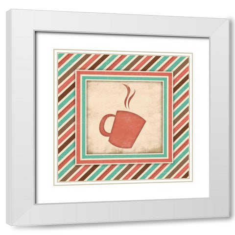 COFFEE White Modern Wood Framed Art Print with Double Matting by Grey, Jace