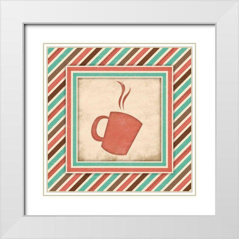 COFFEE White Modern Wood Framed Art Print with Double Matting by Grey, Jace