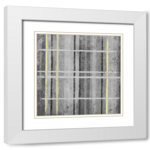 YG Stripes White Modern Wood Framed Art Print with Double Matting by Grey, Jace