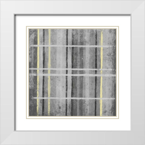 YG Stripes White Modern Wood Framed Art Print with Double Matting by Grey, Jace