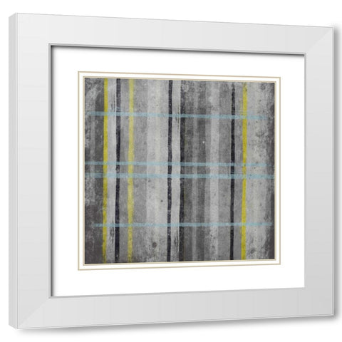 YG Stripes 1 White Modern Wood Framed Art Print with Double Matting by Grey, Jace