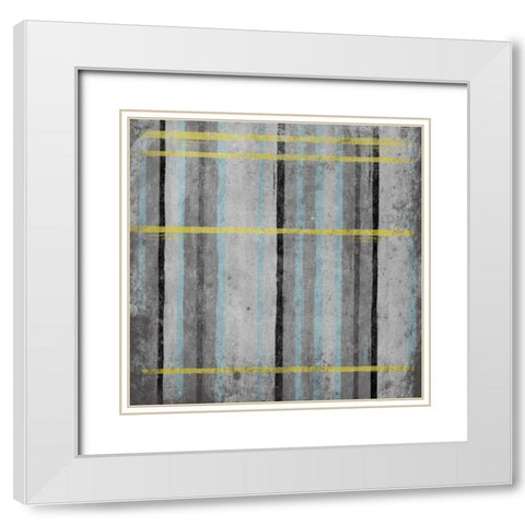 YG Stripes 2 White Modern Wood Framed Art Print with Double Matting by Grey, Jace