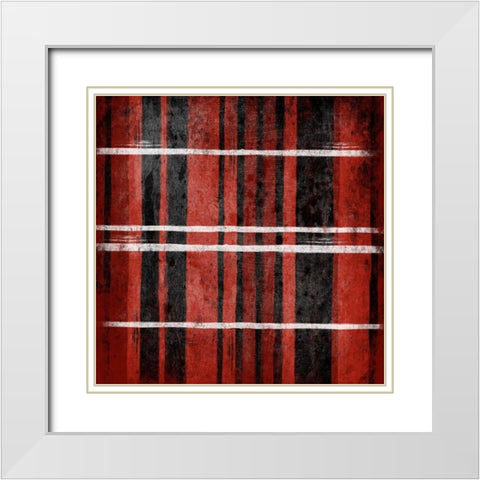 RED Stripes White Modern Wood Framed Art Print with Double Matting by Grey, Jace