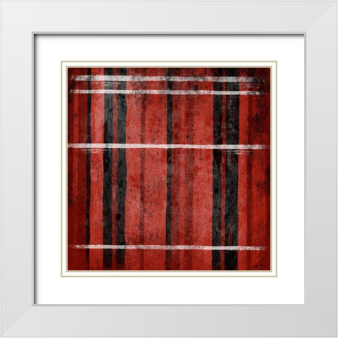 RED Stripes White Modern Wood Framed Art Print with Double Matting by Grey, Jace