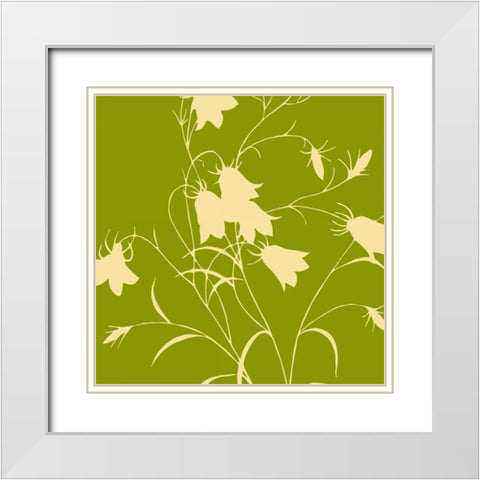 Simle floral 1 White Modern Wood Framed Art Print with Double Matting by Grey, Jace