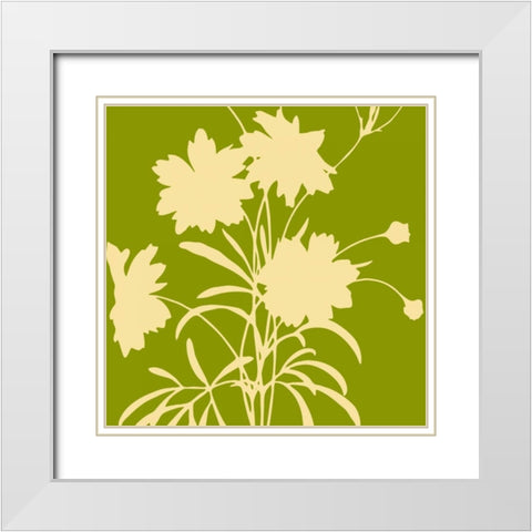 Simle floral 2 White Modern Wood Framed Art Print with Double Matting by Grey, Jace