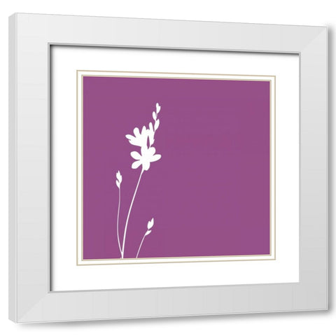 Simle florals 5 White Modern Wood Framed Art Print with Double Matting by Grey, Jace