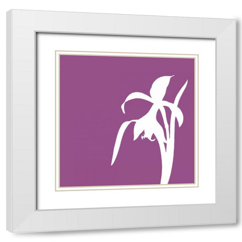 Simle florals 6 White Modern Wood Framed Art Print with Double Matting by Grey, Jace