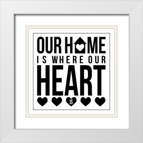 Home 4 White Modern Wood Framed Art Print with Double Matting by Grey, Jace