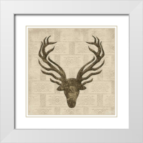 DEER 1 White Modern Wood Framed Art Print with Double Matting by Grey, Jace