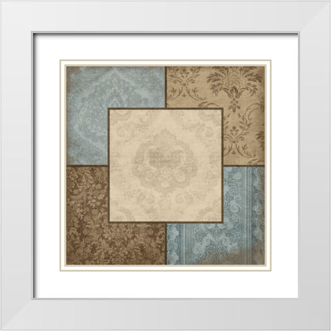 Borders White Modern Wood Framed Art Print with Double Matting by Grey, Jace