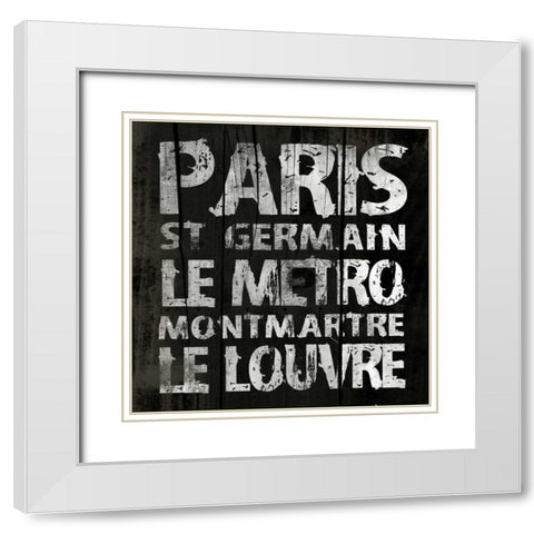 PARIS1 White Modern Wood Framed Art Print with Double Matting by Grey, Jace