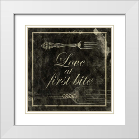 Love at first bite White Modern Wood Framed Art Print with Double Matting by Grey, Jace