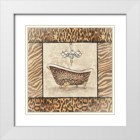 Bath1 White Modern Wood Framed Art Print with Double Matting by Grey, Jace