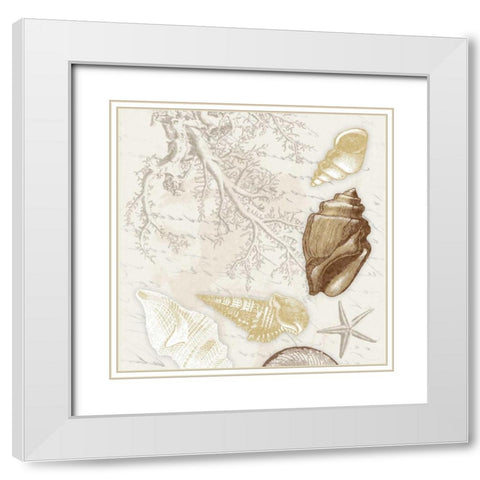 Shel 1 White Modern Wood Framed Art Print with Double Matting by Grey, Jace