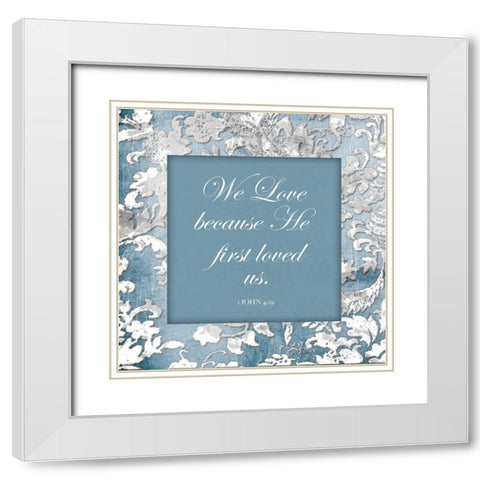 Loved Us White Modern Wood Framed Art Print with Double Matting by Grey, Jace