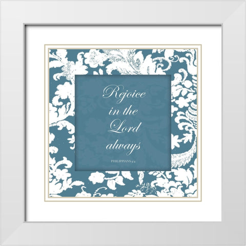 Rejoice White Modern Wood Framed Art Print with Double Matting by Grey, Jace