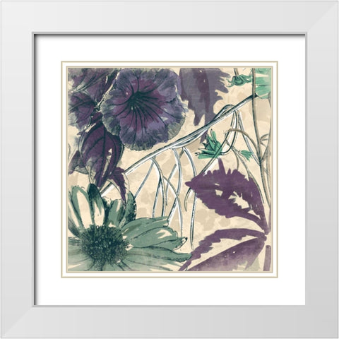 Sketch flowers 2 White Modern Wood Framed Art Print with Double Matting by Grey, Jace