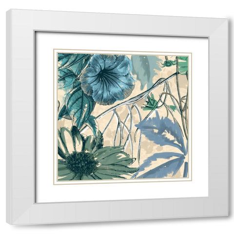 Sketch flowers 2 White Modern Wood Framed Art Print with Double Matting by Grey, Jace