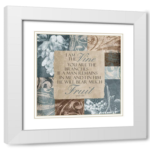 Vine Friut White Modern Wood Framed Art Print with Double Matting by Grey, Jace