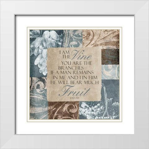 Vine Friut White Modern Wood Framed Art Print with Double Matting by Grey, Jace