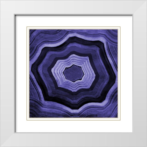 Agate rings Purple White Modern Wood Framed Art Print with Double Matting by Grey, Jace