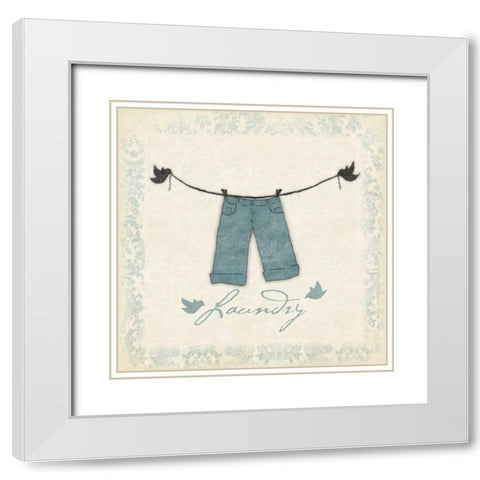 Laundry pants White Modern Wood Framed Art Print with Double Matting by Grey, Jace