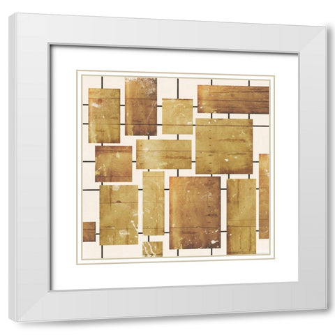 Wood Blocks White Modern Wood Framed Art Print with Double Matting by Grey, Jace