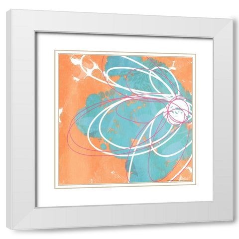 Summer Scribble Two White Modern Wood Framed Art Print with Double Matting by Grey, Jace