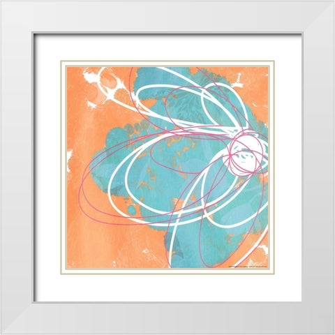 Summer Scribble Two White Modern Wood Framed Art Print with Double Matting by Grey, Jace