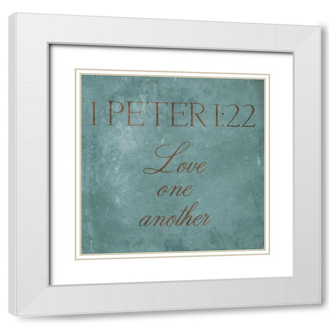 Love One Another White Modern Wood Framed Art Print with Double Matting by Grey, Jace