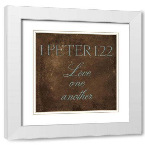 Love One Another Brown White Modern Wood Framed Art Print with Double Matting by Grey, Jace