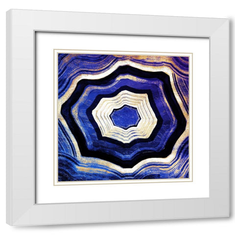 Agate rings Purple Blue White Modern Wood Framed Art Print with Double Matting by Grey, Jace