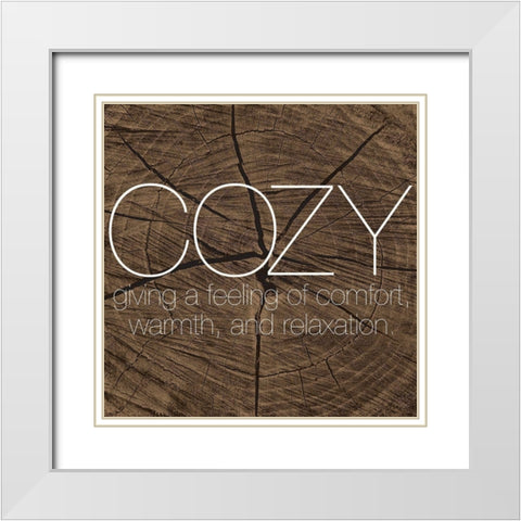 COZY White Modern Wood Framed Art Print with Double Matting by Grey, Jace