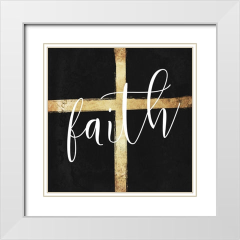 Faith White Modern Wood Framed Art Print with Double Matting by Grey, Jace