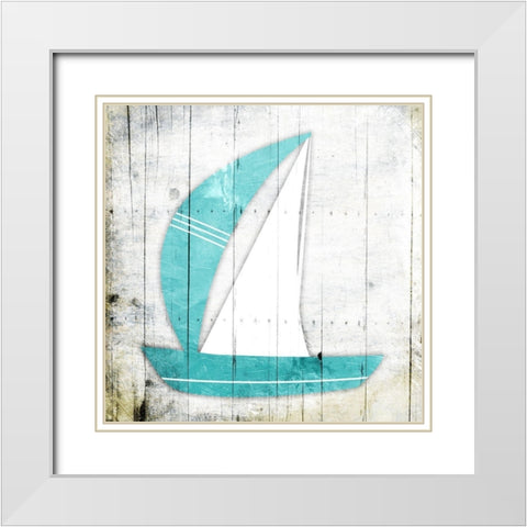 Sail Boat White Modern Wood Framed Art Print with Double Matting by Grey, Jace