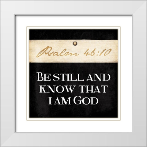 Be Still White Modern Wood Framed Art Print with Double Matting by Grey, Jace