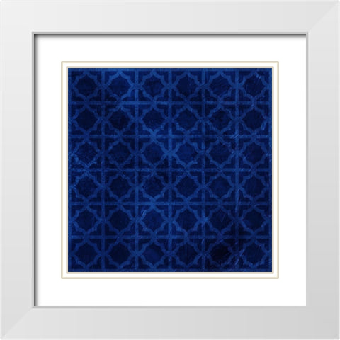 Blue Glass White Modern Wood Framed Art Print with Double Matting by Grey, Jace