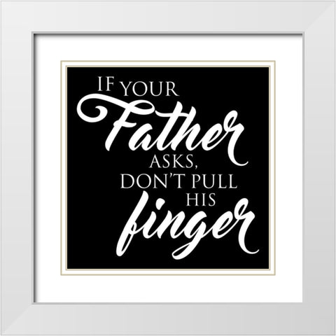 Fathers Fingers White Modern Wood Framed Art Print with Double Matting by Grey, Jace