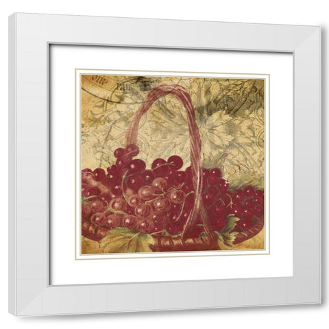 Grapes 2 White Modern Wood Framed Art Print with Double Matting by Grey, Jace