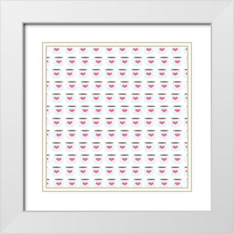 Heart Coffee White Modern Wood Framed Art Print with Double Matting by Grey, Jace