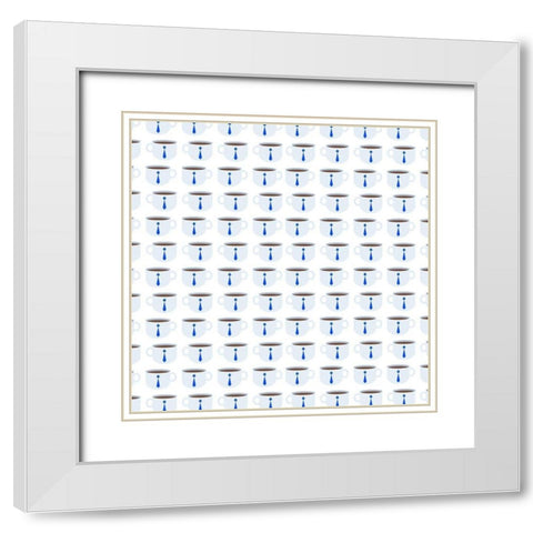 Tie Coffee White Modern Wood Framed Art Print with Double Matting by Grey, Jace