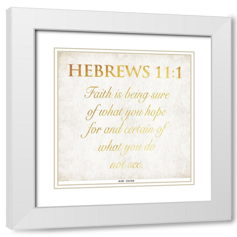 Hebrew White Modern Wood Framed Art Print with Double Matting by Grey, Jace