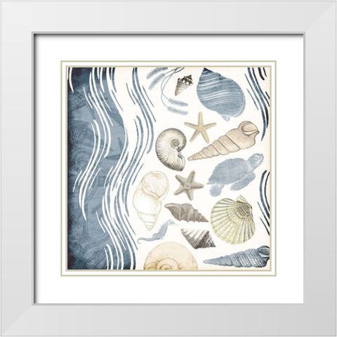 Coastal Waves White Modern Wood Framed Art Print with Double Matting by Grey, Jace