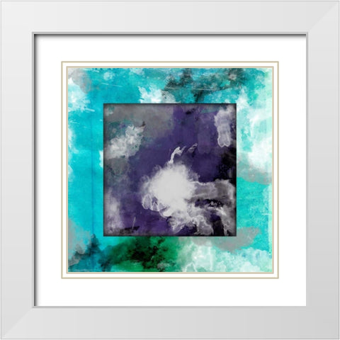 Watercolor Border White Modern Wood Framed Art Print with Double Matting by Grey, Jace