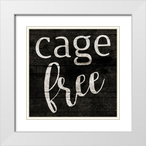 Cage Free White Modern Wood Framed Art Print with Double Matting by Grey, Jace
